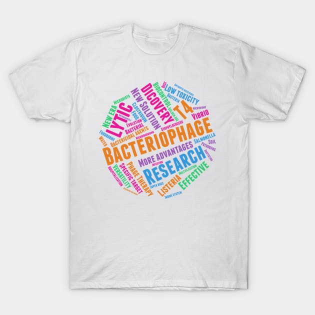 Bacteriphage word cloud T-Shirt by albino747